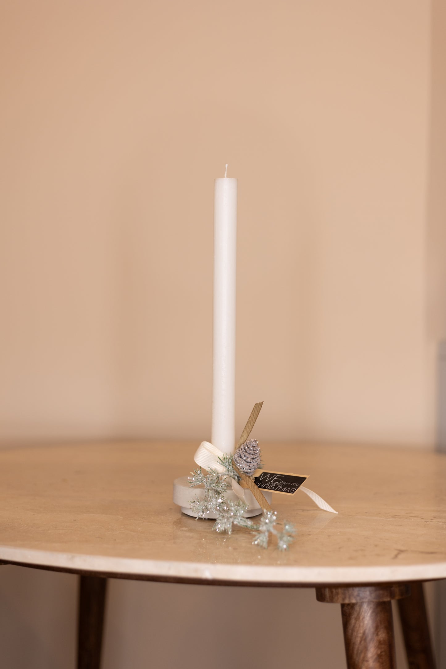 Bougeoir de Noël avec décor hivernal