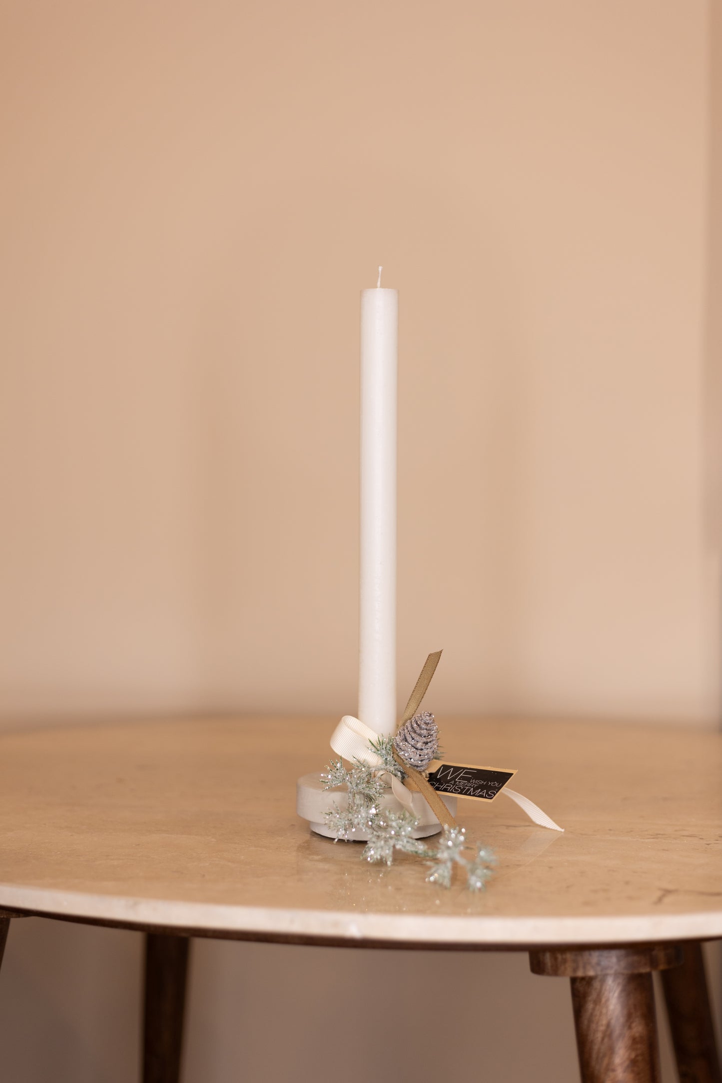 Bougeoir de Noël avec décor hivernal
