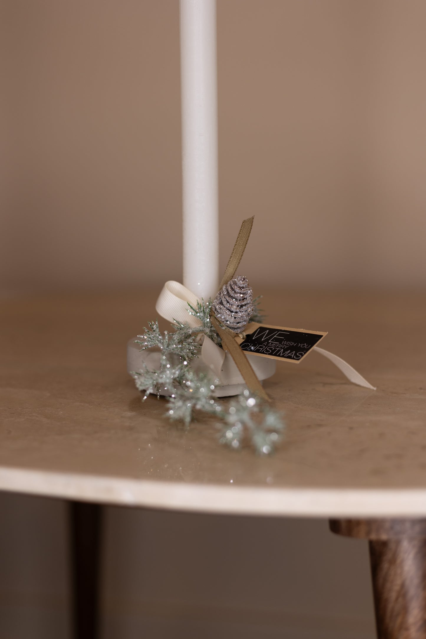 Bougeoir de Noël avec décor hivernal