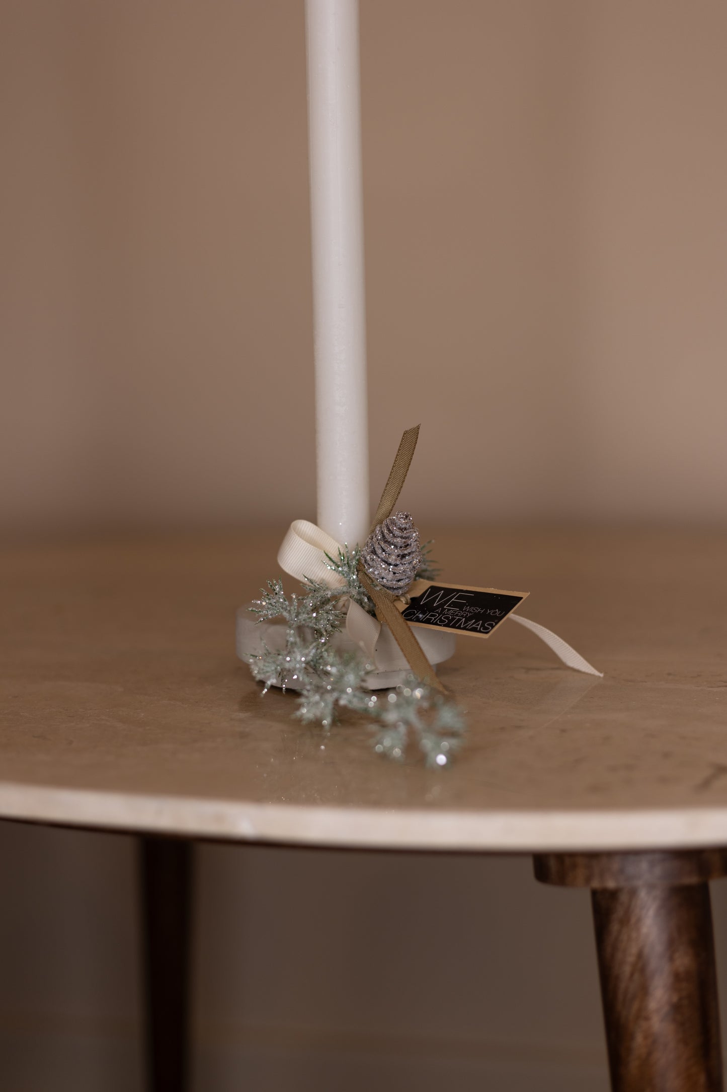 Bougeoir de Noël avec décor hivernal