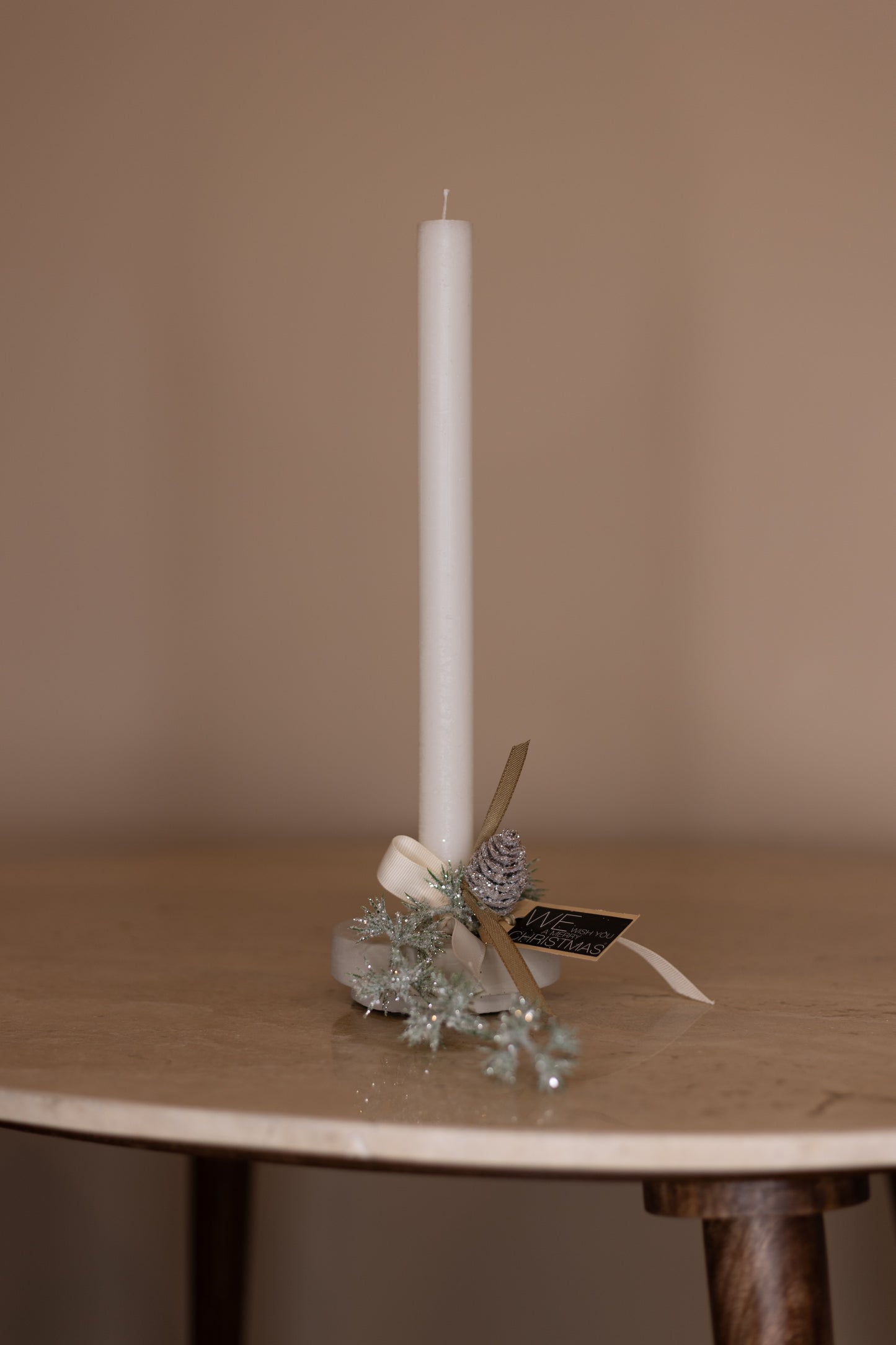 Bougeoir de Noël avec décor hivernal